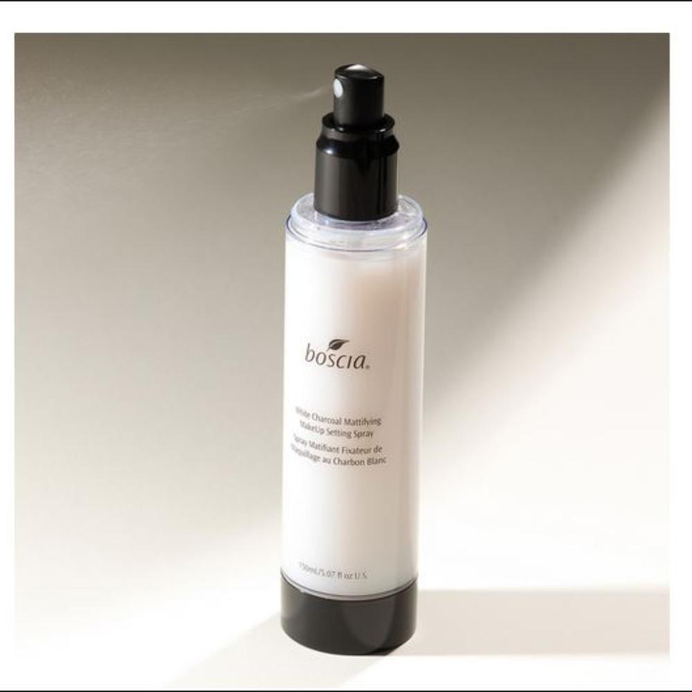 BOSCIA Full Sz ❤White Charcoal MakeUp Setting Spray 🌺🌸💜 Large New Box Make Up - Picture 3 of 7